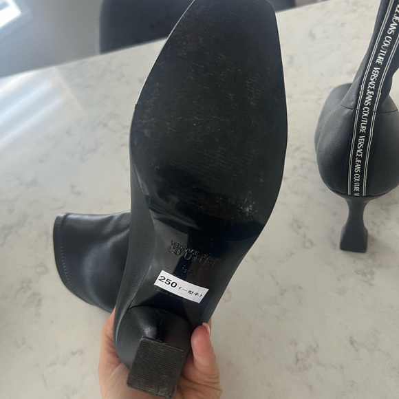 Like New Versace Jeans Couture Stretch Booties Black - Picture 3 of 9